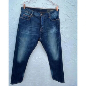 Care Label Italian Mens Buttons Fly Straight Leg Boyloose Jeans Denim 34